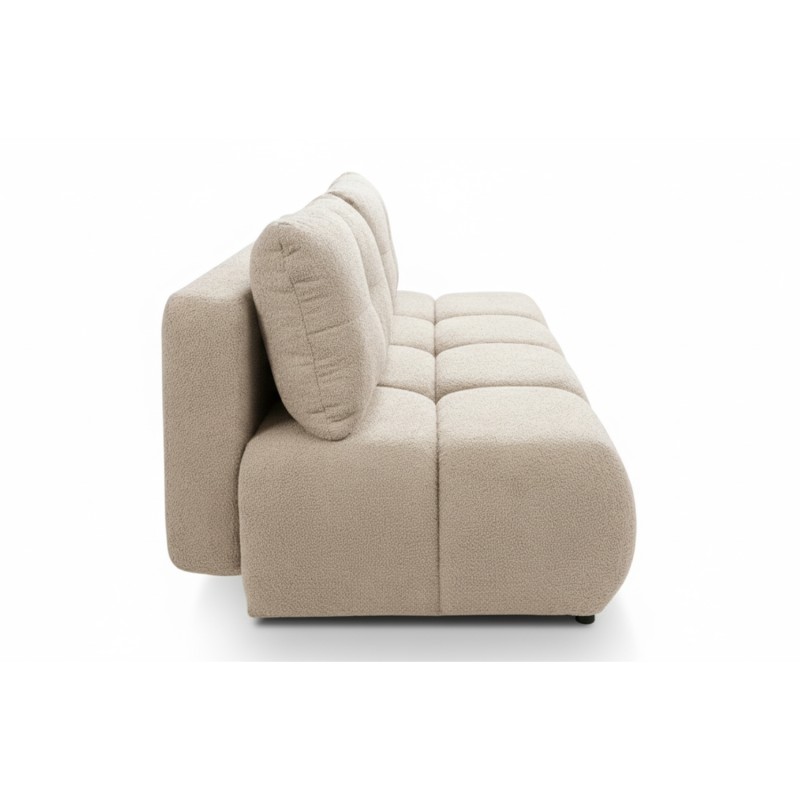 Divano letto TASCA 3 posti in tessuto bouclé color tortora
