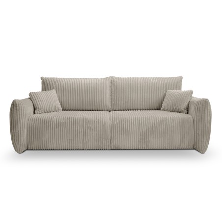 Gerades Schlafsofa GLORIA 3-Sitzer, taupefarbener Cordstoff