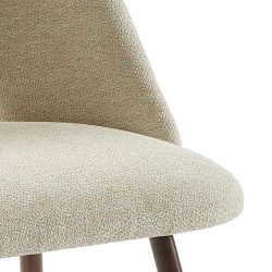 Lot de 2 chaises ELISABETH tissu beige pieds effet chêne