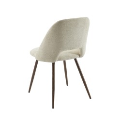 Lot de 2 chaises ELISABETH tissu beige pieds effet chêne