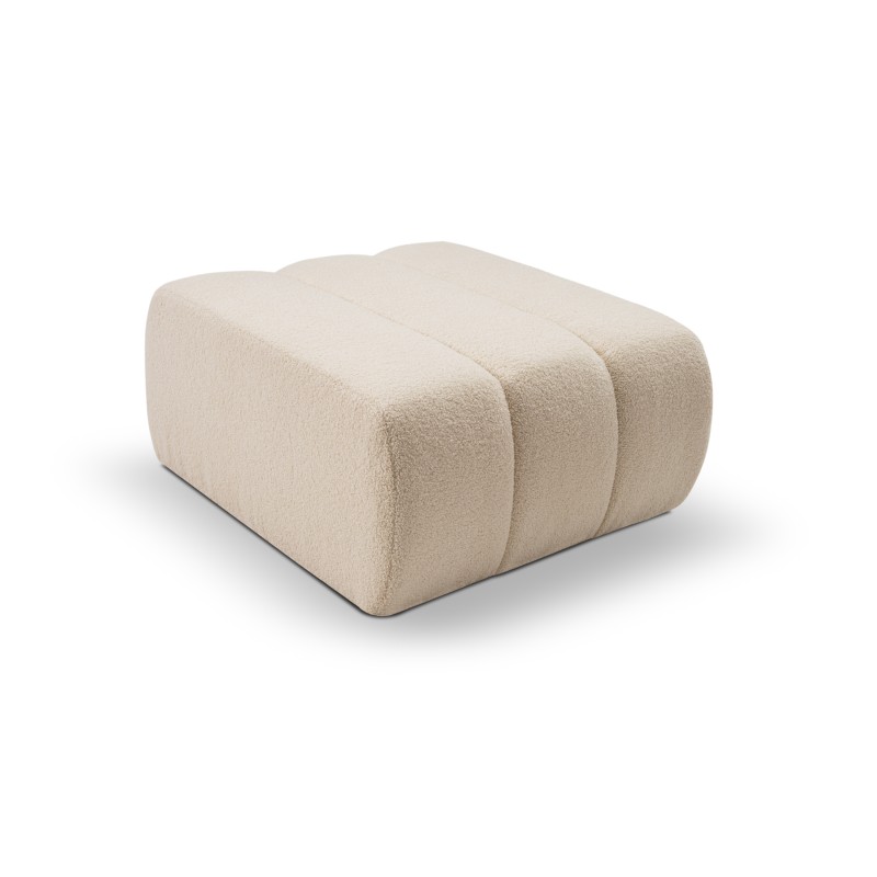Pouf BELEM in tessuto bouclé ecru