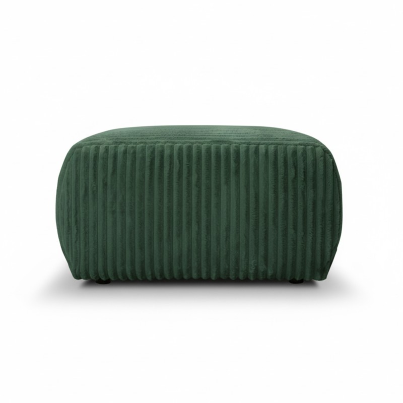 Pouf GLORIA in velluto a coste verde kaki