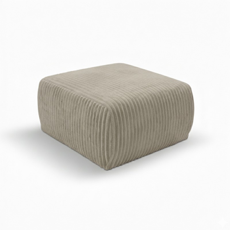 Pouf GLORIA velours côtelé taupe