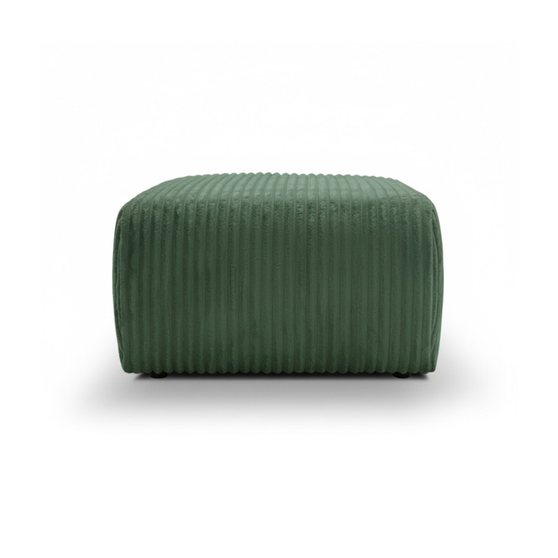 Pouf GLORIA in velluto a coste verde kaki