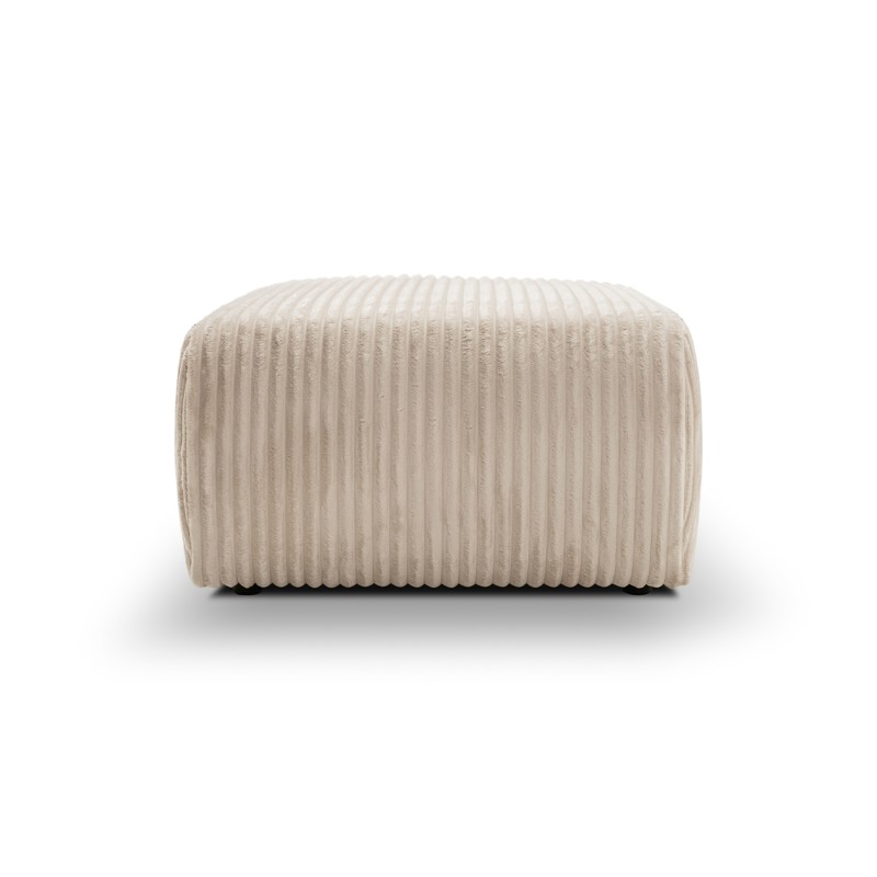 Pouf GLORIA velours côtelé écru