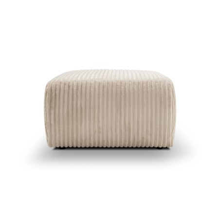 Pouf GLORIA fisso in velluto a coste ecru