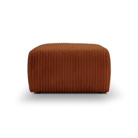 Pouf GLORIA in velluto a coste color terracotta