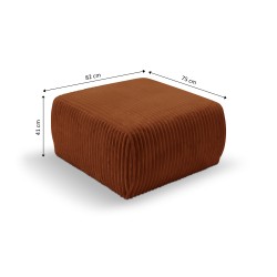 Sitzkissen GLORIA aus terrakottafarbenem Cord