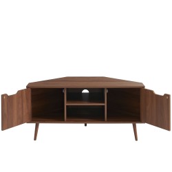 Meuble tv d'angle LYNA effet noyer 115cm