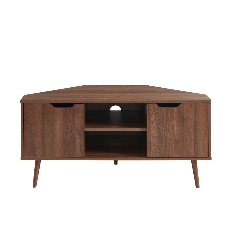 Meuble tv d'angle LYNA effet noyer 115cm