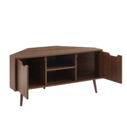 Meuble tv d'angle LYNA effet noyer 115cm