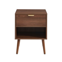 Lot de 2 tables de chevet JEANNE effet noyer 40cm