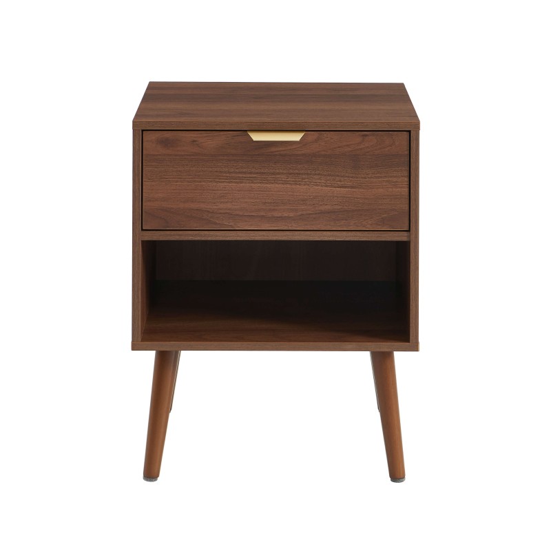 Lot de 2 tables de chevet JEANNE effet noyer 40cm
