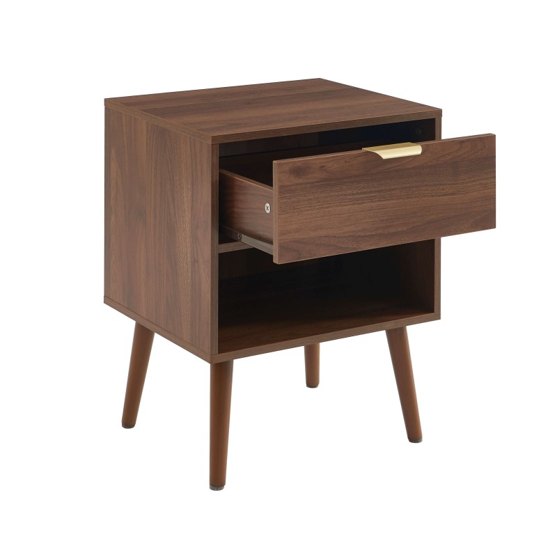 Lot de 2 tables de chevet JEANNE effet noyer 40cm