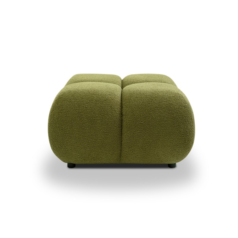 Pouf TASCA in tessuto bouclé verde oliva