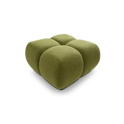 Pouf TASCA in tessuto bouclé verde oliva