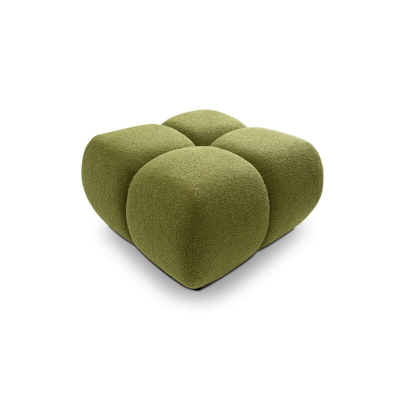 Pouf TASCA in tessuto bouclé verde oliva