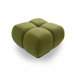 Pouf TASCA in tessuto bouclé verde oliva