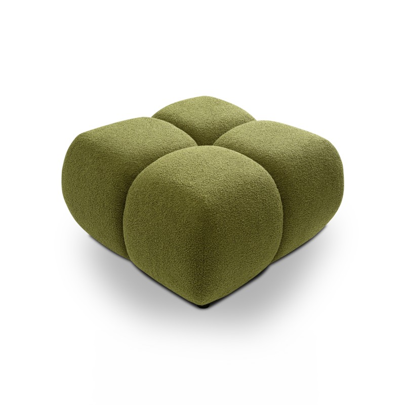 Pouf TASCA in tessuto bouclé verde oliva