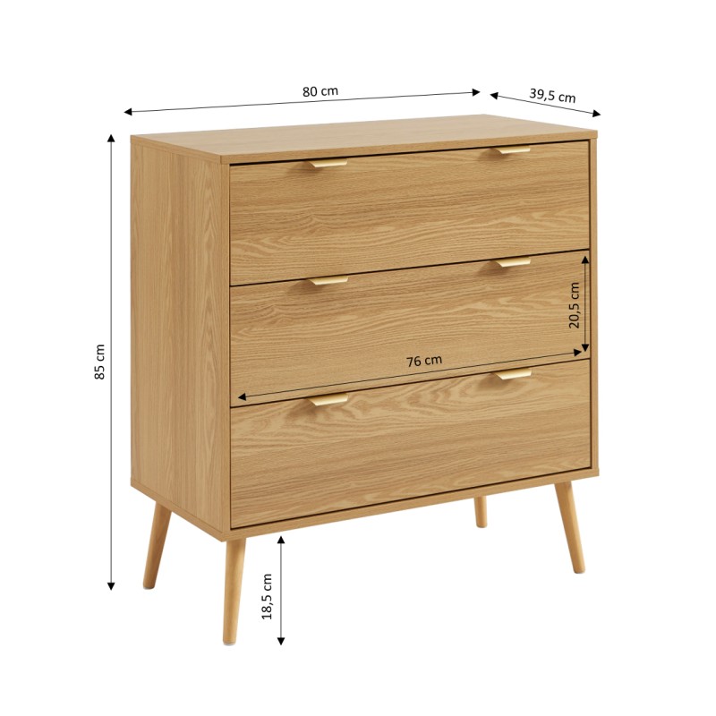 Commode JEANNE effet chêne