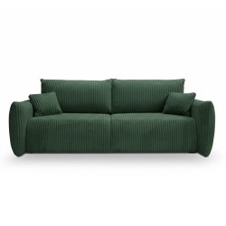 Divano letto GLORIA 3 posti in velluto a coste verde kaki