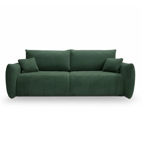 Gerades Schlafsofa GLORIA 3-Sitzer aus khakigrünem Cord