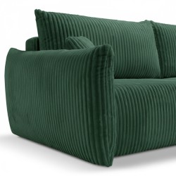 Divano letto GLORIA 3 posti in velluto a coste verde kaki