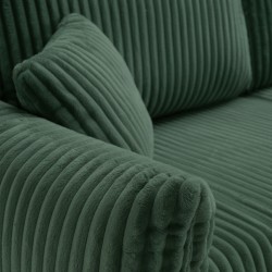 Divano letto GLORIA 3 posti in velluto a coste verde kaki