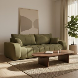 3-Sitzer-Schlafsofa BELEM mit Chenille-Bezug in Grün