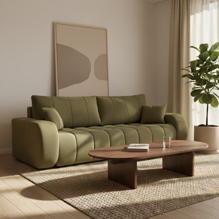 3-Sitzer-Schlafsofa BELEM mit Chenille-Bezug in Grün