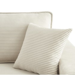 Canapé droit ZOLA convertible velours côtelé beige 3 places