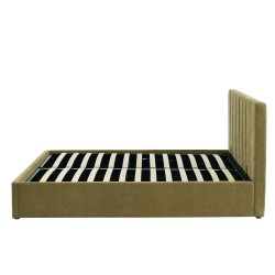 Lit coffre DARIO en tissu vert 160 x 200 cm