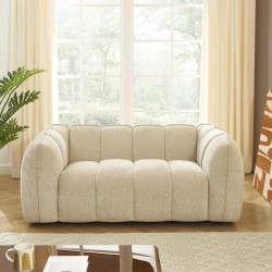 Set divani fissi 3+2 MATILDA in tessuto ciniglia beige