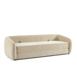 Canapé droit PAZ déplimousse 3 places tissu chenille beige