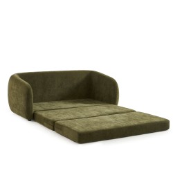 Canapé droit PAZ déplimousse 2 places tissu chenille vert
