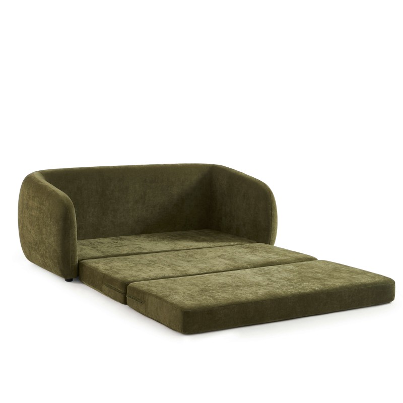 Canapé droit PAZ déplimousse 2 places tissu chenille vert