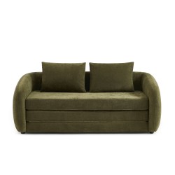 Canapé droit PAZ déplimousse 2 places tissu chenille vert