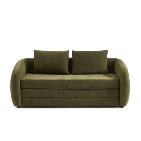 Canapé droit PAZ déplimousse 2 places tissu chenille vert