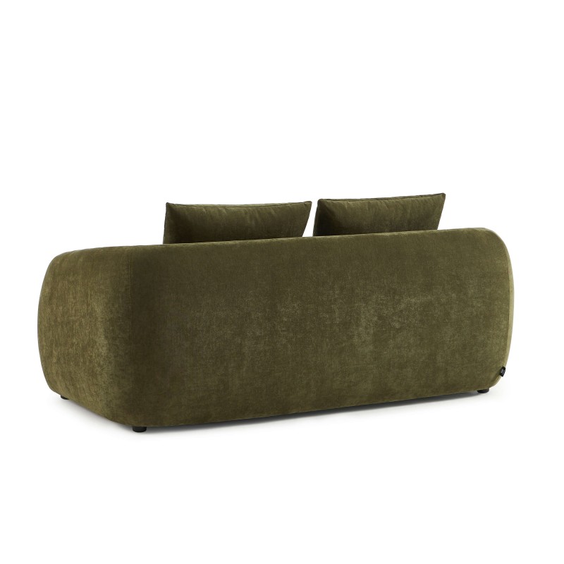 Canapé droit PAZ déplimousse 2 places tissu chenille vert