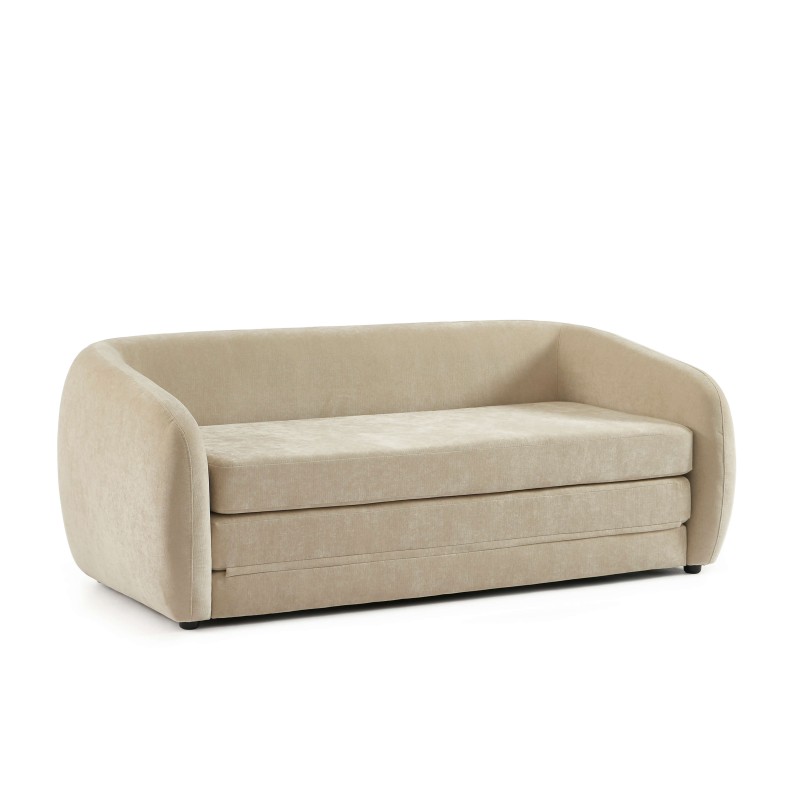 Canapé droit PAZ déplimousse 2 places tissu chenille beige