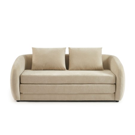 Canapé droit PAZ déplimousse 2 places tissu chenille beige