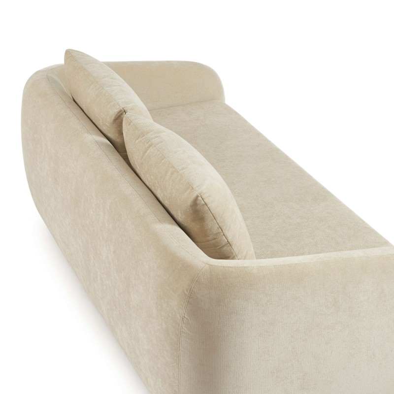Canapé droit PAZ déplimousse 2 places tissu chenille beige