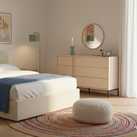 Comò HULDA 6 cassetti beige 137 cm