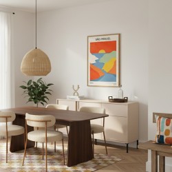 Credenza HULDA beige 3 ante 2 cassetti 153 cm