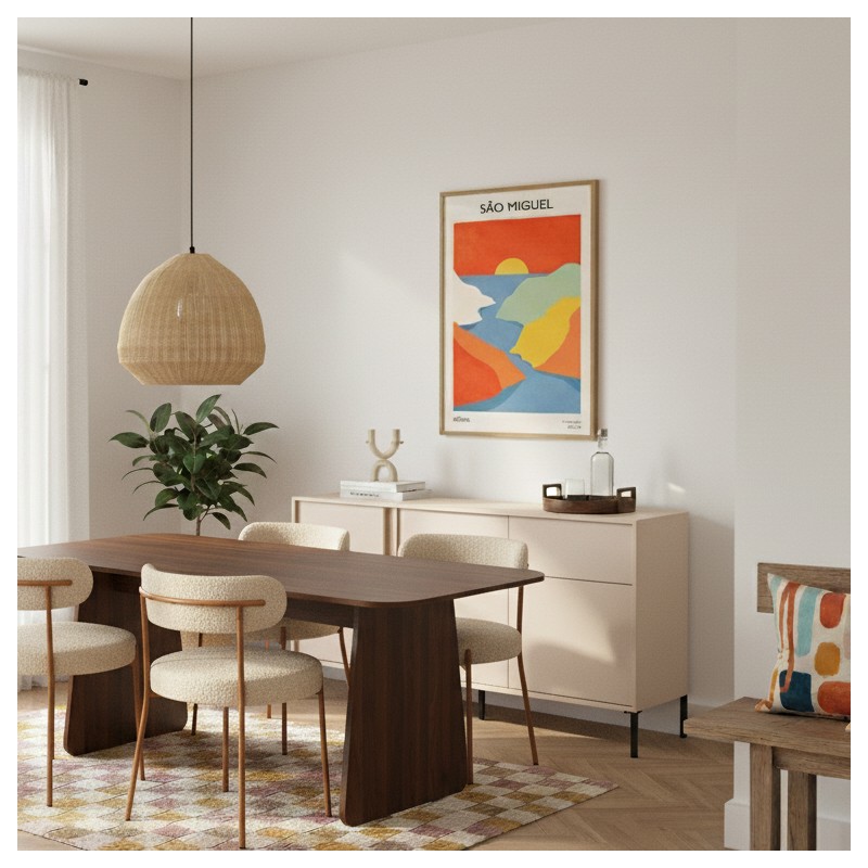 Credenza HULDA beige 3 ante 2 cassetti 153 cm