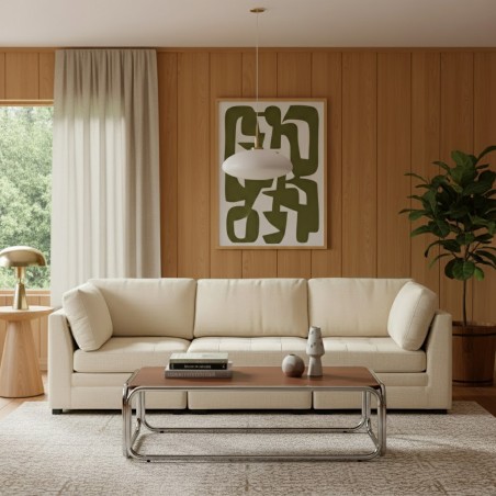 Modulares 3-teiliges Ecksofa BILLIE aus beigem Chenille-Stoff