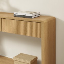 Console UTICA effet chêne 2 tiroirs 120cm