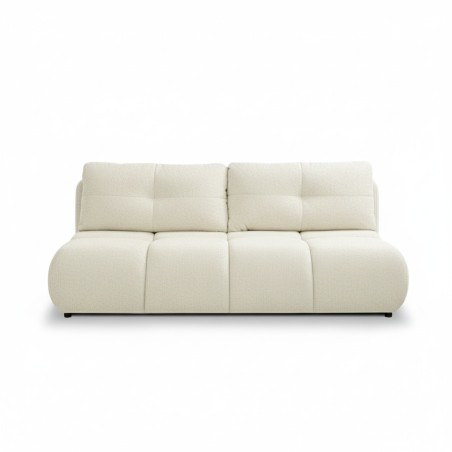 Canapé droit TASCA convertible tissu bouclette grège 3 places