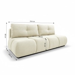Verwandelbares 3-Sitzer-Sofa TASCA aus Bouclé-Stoff in Greige