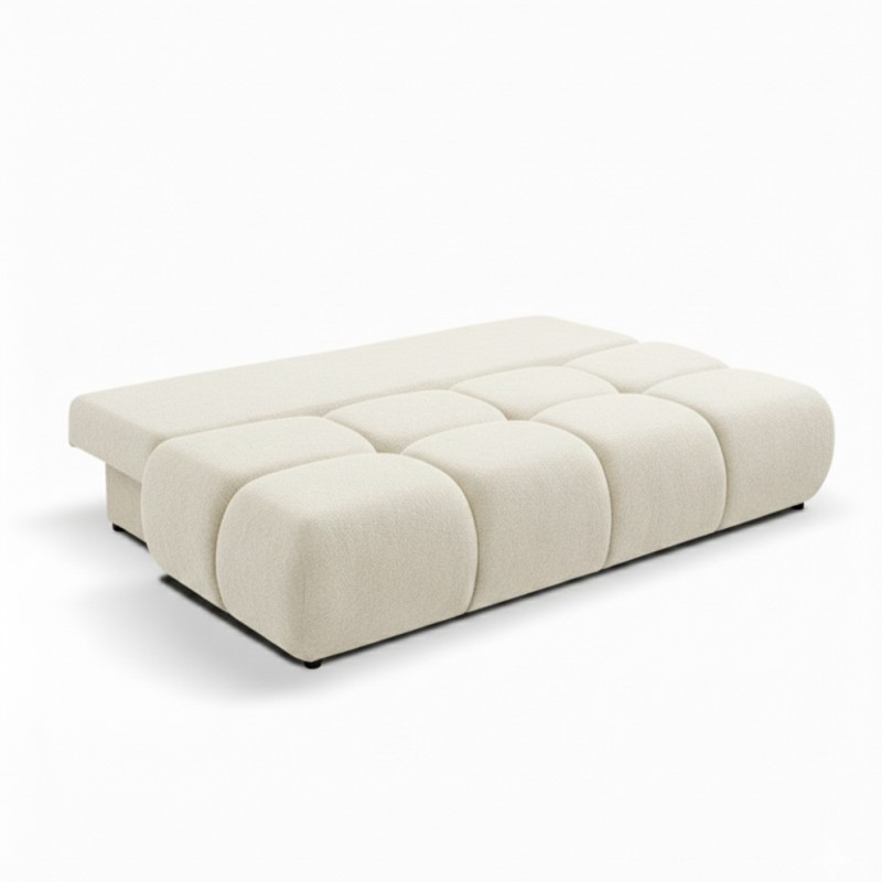 Verwandelbares 3-Sitzer-Sofa TASCA aus Bouclé-Stoff in Greige